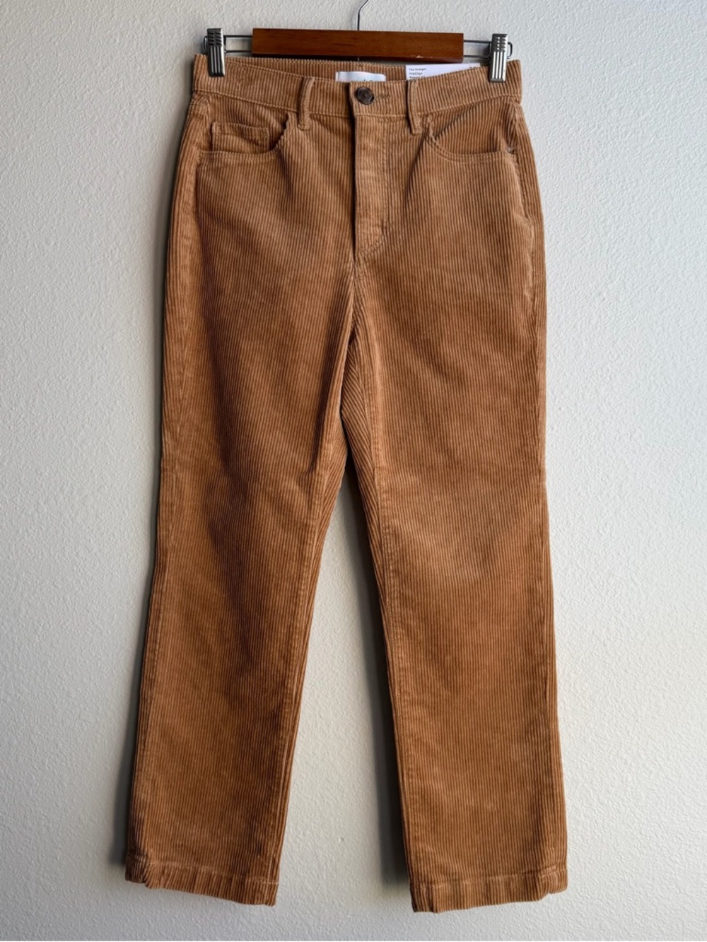 Loft Straight Size 26 High Rise Camel Tan Corduroy Pants Trousers Casual G